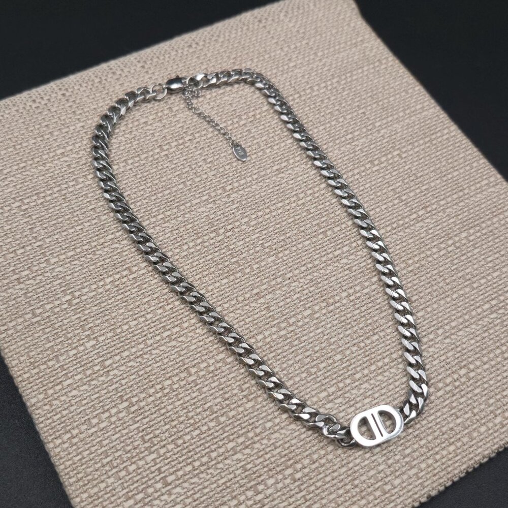 16+2 Inch Stylish Symbol Curb Chain Necklace B1088 - Picture 2 of 7